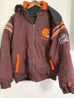 Vintage Pro Player Cleveland Browns Reversable Puffer Jacket Size X-Large